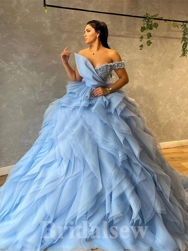 Black And Royal Blue Flowy Prom Dress With A Wide Waist Band - Marisela  Veludo - Fashion Designer